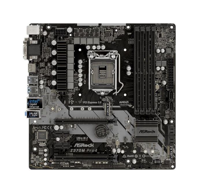 Z370M Pro4 ASRock Socket LGA 1151 Intel Z370 Chipset 8th Generation Core X-Series Processors Support DDR4 4x DIMM 6x SATA3 6.0Gb/s Micro-ATX Motherboard (Refurbished)