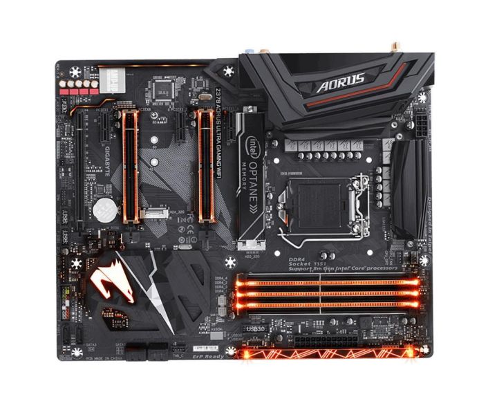 Z370 AORUS ULTRA GAMING WIFI Gigabyte Socket LGA 1151 Intel Z370 Express Chipset 8th Generation Core i7 / i5 / i3 Processors Support DDR4 4x DIMM 6x SATA 6.0Gb/s ATX Motherboard (Refurbished)