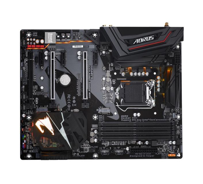 Z370AORUSGAMINGWIFI(rev. 1.0) Gigabyte Socket LGA 1151 Intel Z370 Express Chipset 8th Generation Core i7 / i5 / i3 Processors Support DDR4 4x DIMM 6x SATA 6.0Gb/s ATX Motherboard (Refurbished)Z370AORUSGAMINGWIFI(rev. 1.0)