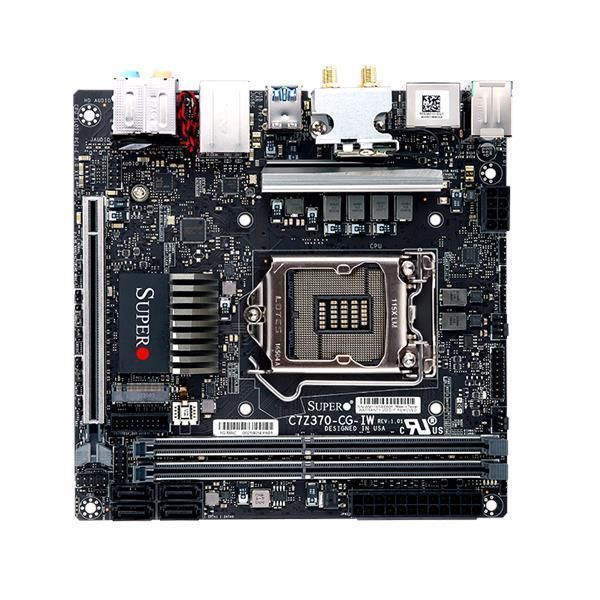 MBD-C7Z370-CG-IW-O SuperMicro C7Z370-CG-IW Socket LGA 1151 Intel Z370 Express Chipset 8th Generation Core i7 / i5 / i3 / Pentium / Celeron Processors Support DDR4 2x DIMM 4x SATA3 6.0Gb/s Mini-ITX Motherboard (Refurbished)