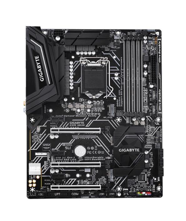 Z370 UD3H (rev. 1.0) Gigabyte Socket LGA 1151 Intel Z370 Express Chipset Core i7 / i5 / i3 Processors Support DDR4 4x DIMM 6x SATA 6.0Gb/s ATX Motherboard (Refurbished)