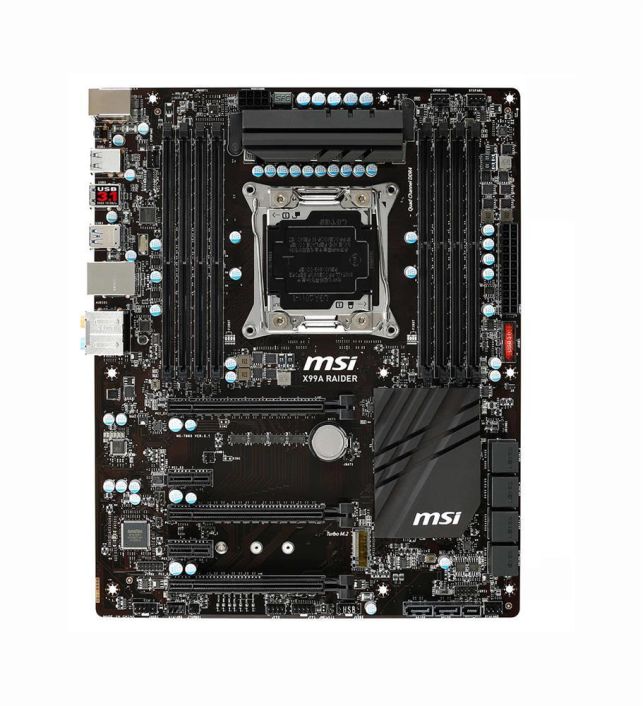 X99A RAIDER MSI Socket LGA 2011-3 Intel X99 Express Chipset Core i7 Extreme Edition Processors Support DDR4 8x DIMM 10x SATA 6.0Gb/s ATX Motherboard (Refurbished)
