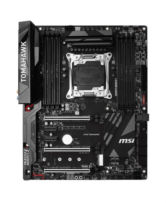 X99A TOMAHAWK MSI Socket LGA 2011-3 Intel X99 Express Chipset Core i7 Extreme Edition Processors Support DDR4 8x DIMM 1x SATA 6.0Gb/s ATX Motherboard (Refurbished)