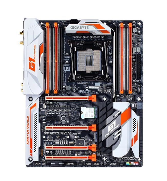 GA-X99-Phoenix SLI (rev. 1.0) Gigabyte Socket LGA 2011-3 Intel X99 Express Chipset Xeon E5-1600/ E5-2600/ E5-4600 v3/v4 Core i7 Processors Support DDR4 8x DIMM 10x SATA ATX Motherboard  (Refurbished)