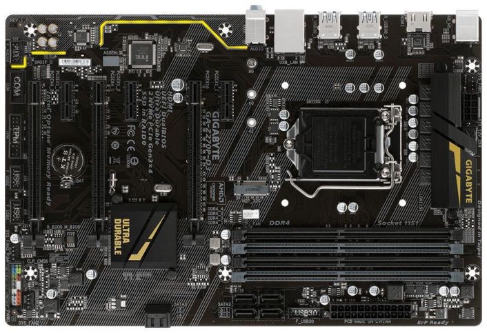 GA-Z270P-D3 Gigabyte Ultra Durable Desktop Motherboard Intel Z270 Chipset Socket H4 LGA-1151 (Refurbished)