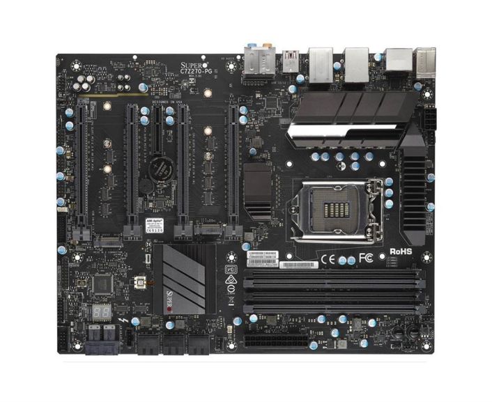 MBD-C7Z270-PG-O SuperMicro C7Z270-PG Socket LGA 1151 Intel Z270 Express Chipset 6th Generation Core i7 / i5 / i3 Processors Support DDR4 4x DIMM 6x SATA3 6.0Gb/s ATX Motherboard (Refurbished)