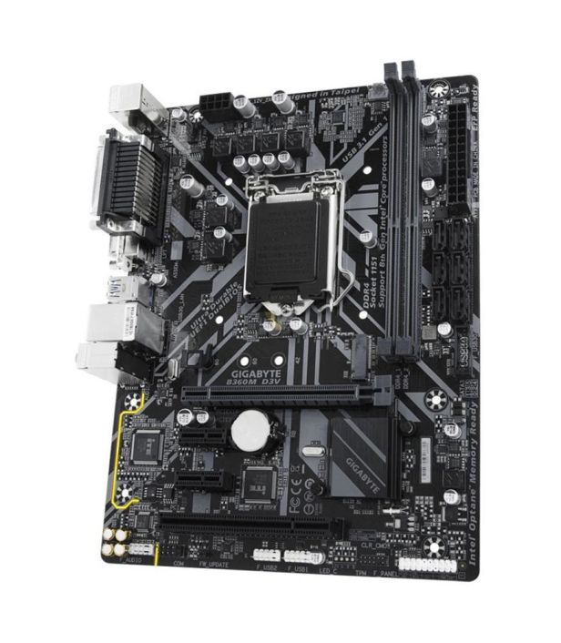 B360M D3V Gigabyte Socket LGA 1151 Intel B360 Express Chipset 8th Generation Core i7 / i5 / i3 / Pentium / Celeron Processors Support DDR4 2x DIMM 6x SATA 6.0Gb/s Micro-ATX Motherboard (Refurbished)