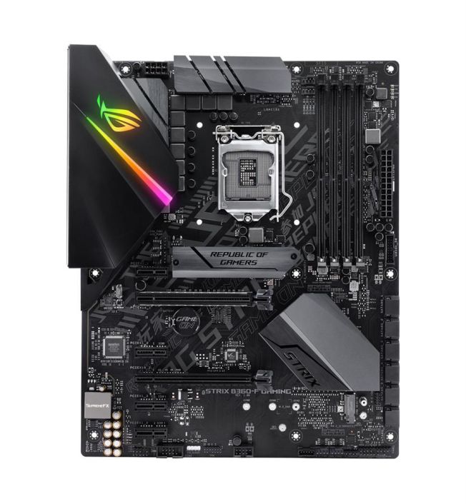 ROG STRIX B360-F GAMING ASUS Socket LGA 1151 Intel B360 Chipset 8th Generation Core i7 / i5 / i3 / Pentium / Celeron Processors Support DDR4 4x DIMM 6x SATA 6.0Gb/s ATX Motherboard (Refurbished)
