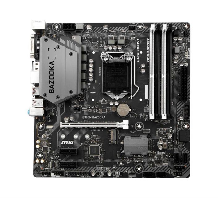 B360M BAZOOKA PLUS MSI Socket LGA 1151 Intel B360 Express Chipset 8th Generation Core i7 / i5 / i3 / Pentium / Celeron Processors Support DDR4 4x DIMM 4x SATA 6.0Gb/s Micro-ATX Motherboard (Refurbished)