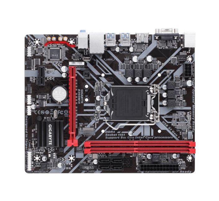 B360M H (rev. 1.0) Gigabyte Socket LGA 1151 Intel B360 Express Chipset 8th Generation Core i7 / i5 / i3 / Pentium / Celeron Processors Support DDR4 2x DIMM 4x SATA 6.0Gb/s Micro-ATX Motherboard (Refurbished)