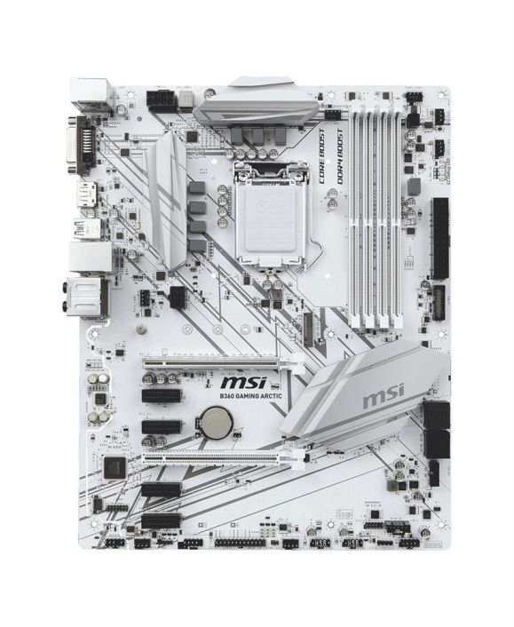 B360 GAMING ARCTIC MSI Socket LGA 1151 Intel B360 Chipset 8th Generation Core Processors Support DDR4 4x DIMM 5x SATA 6.0Gb/s ATX Motherboard (Refurbished)