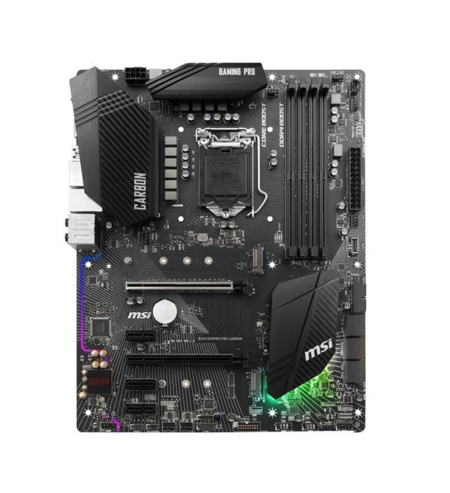 B360 GAMING PRO CARBON MSI Socket LGA 1151 Intel B360 Chipset Core i7 / i5 / i3 / Pentium G / Celeron Processors Support DDR4 4x DIMM 6x SATA3 6.0Gb/s ATX Motherboard (Refurbished)