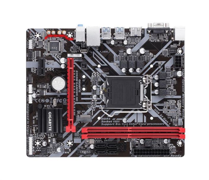 B360M GAMING HD Gigabyte Socket LGA 1151 Intel B360 Express Chipset 8th Generation Core i7 / i5 / i3 / Pentium / Celeron Processors Support DDR4 2x DIMM 4x SATA 6.0Gb/s Micro-ATX Motherboard (Refurbished)