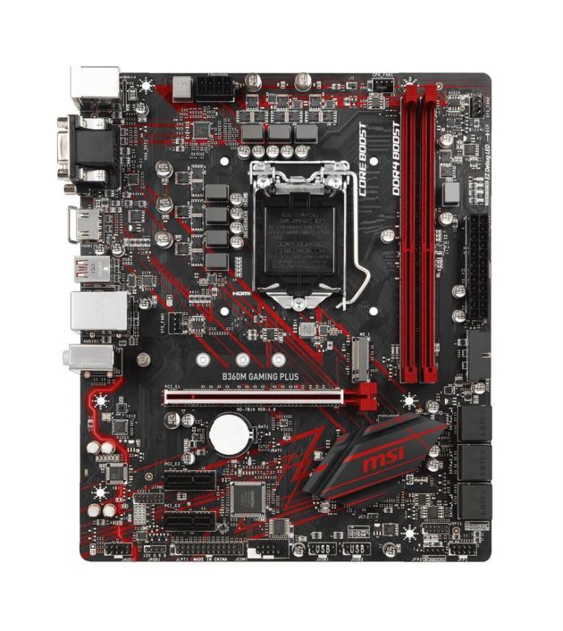 B360M GAMING PLUS MSI Socket LGA 1151 Intel B360 Chipset 8th Generation Core i7 / i5 / i3 / Pentium G / Celeron Processors Support DDR4 2x DIMM 6x SATA 6.0Gb/s Micro-ATX Motherboard (Refurbished)