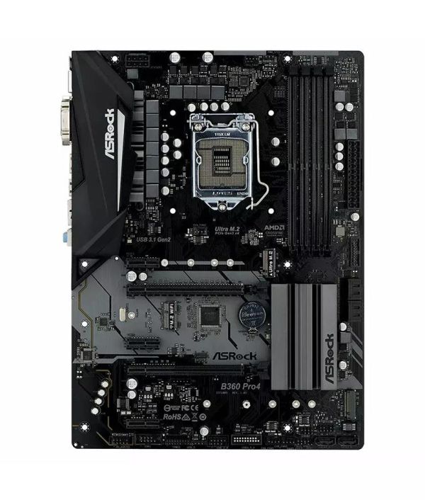90-MXB6V0-A0UAYZ ASRock B360 Pro4 Socket LGA 1151 Intel B360 Chipset 8th Generation Core Processors Support DDR4 4x DIMM 6x SATA3 6.0Gb/s ATX Motherboard (Refurbished)
