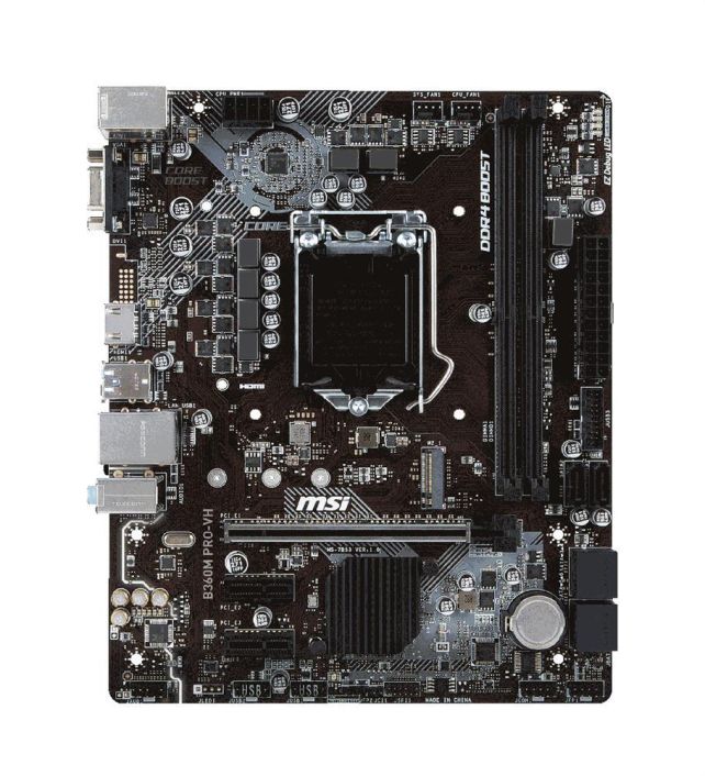 B360MPROVH MSI B360M PRO-VH LGA 1151 Intel B360 Chipset 8th Generation Intel Core Processors Support DDR4 2x DIMM 6x SATA 6.0Gb/s Micro-ATX Motherboard (Refurbished)