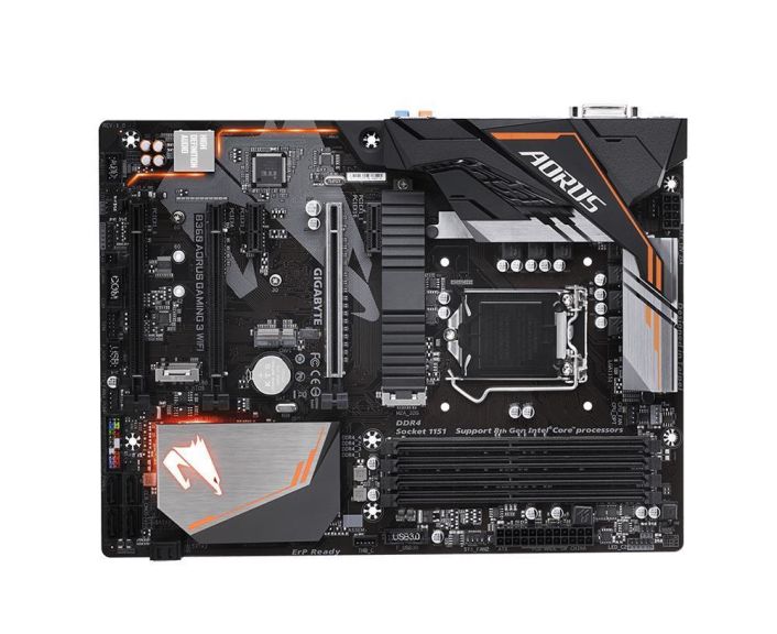 B360AORUSGAMING3WIFIrev10 Gigabyte Socket LGA 1151 Intel B360 Express Chipset 9th/8th Generation Core i9 / i7 / i5 / i3 / Pentium / Celeron Processors Support DDR4 4x DIMM 6x SATA 6.0Gb/s ATX Motherboard (Refurbished)