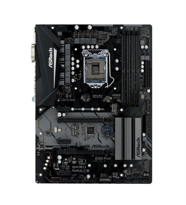 B360 Pro4 ASRock Socket LGA 1151 Intel B360 Chipset 8th Generation Core Processors Support DDR4 4x DIMM 6x SATA3 6.0Gb/s ATX Motherboard (Refurbished)