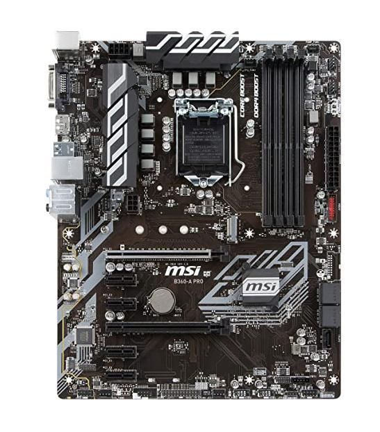 B360-A PRO MSI Socket LGA 1151 Intel B360 Chipset 8th Generation Core i9 / Pentium / Celeron Processors Support DDR4 4x DIMM 5x SATA 6.0Gb/s ATX Motherboard (Refurbished)