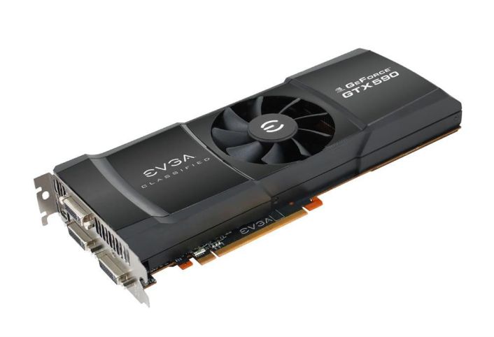 03G-P3-1596-AR EVGA Nvidia GeForce GTX 590 3GB GDDR5 768-Bit 3x DVI / Mini DisplayPort / HDCP Ready / SLI Support PCI-Express 2.0 x16 Video Graphics Card