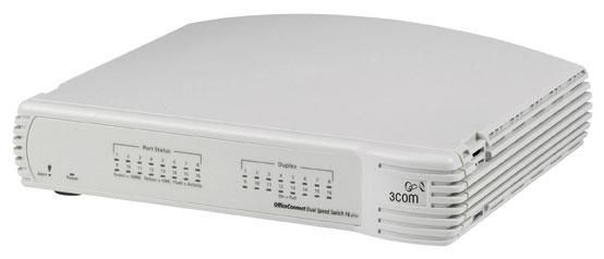 3C16792 3Com OfficeConnect Dual Speed Switch 16 Plus 16-Ports s 16 x RJ-45 Stack Port 10/100Base-TX Stackable (Refurbished)