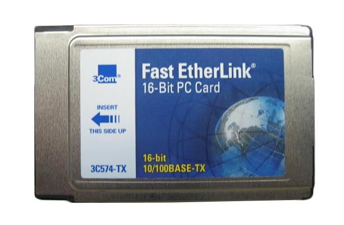 3C574-TX 3Com Fast EtherLink Single-Port RJ-45 100Mbps 10Base-T/100Base-TX Fast Ethernet PC Card Network Adapter