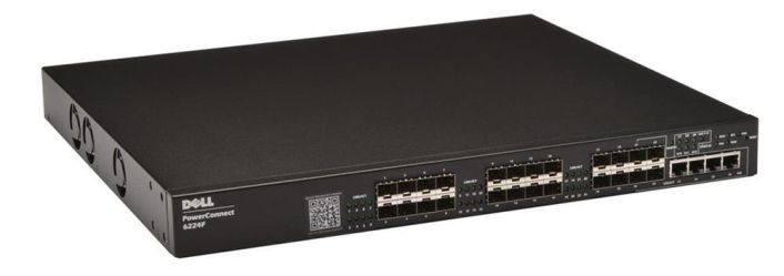 6224F Dell PowerConnect 20-Ports SFP 10/100/1000Base-T 10Gbps Gigabit Ethernet L3 Stackable Switch with 4x Combo SFP or Copper Ports (Refurbished)