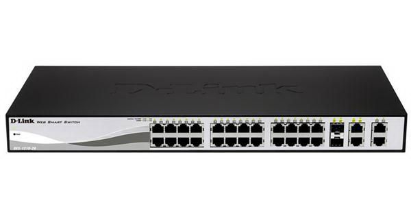 DES-1210-28-A1 D-Link Web Smart 24-Ports 10/100 Switch with (2) 10/ 100/ 1000Base-T Ports and 2 Combo SFP Slots (Refurbished)