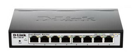 DGS-1100-08 D-Link EasySmart 10/100/1000 8-Ports Gigabit Switch (Refurbished)