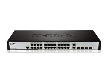 DES-3200-28P D-Link 10/100Base-TH 10/ 100/ 1000Base-T Managed Layer 2 Ethernet Switch with 24 PoE ports + 2 ports + 2 Combo (Refurbished)