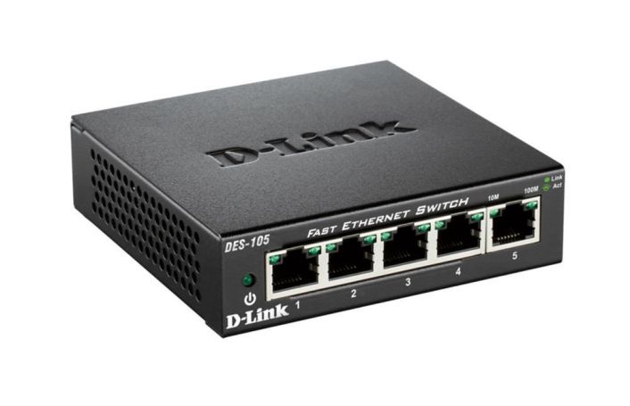 DES-105 D-Link 5-Port 10/100 Fast Ethernet Desktop Ethernet Switch (Refurbished)