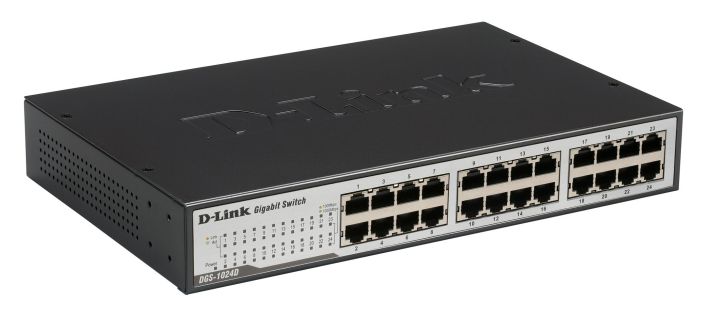 DGS-1024D-A1 D-Link 24-Ports RJ-45 10/100/1000Mbps 10/100/1000Base-T Gigabit Unmanaged Desktop Switch (Refurbished)