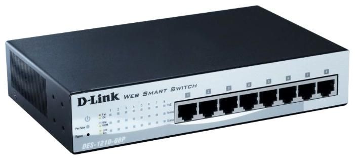 DES-1210-08P D-Link 8-Ports Fast Ethernet PoE Web Smart Switch (Refurbished)