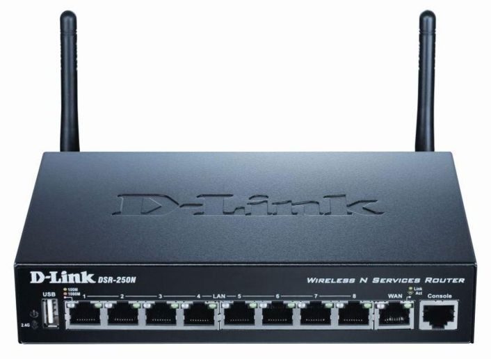 DSR-250N D-Link 802.11b/G/N Gigabit Ethernet Wireless N Services Router (Refurbished)