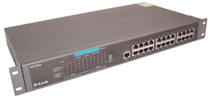 DFE-2624X D-Link 24-Ports 10Base-T to 100Base-TX RJ45 Stackable Switch (Refurbished)