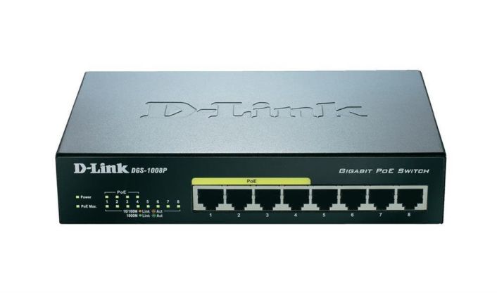 DGS-1008P-A1 D-Link 8-Ports 4 4 x 10/ 100/ 1000Base-T 10/ 100/ 1000Base-T Power Over Ethernet Switch (Refurbished)