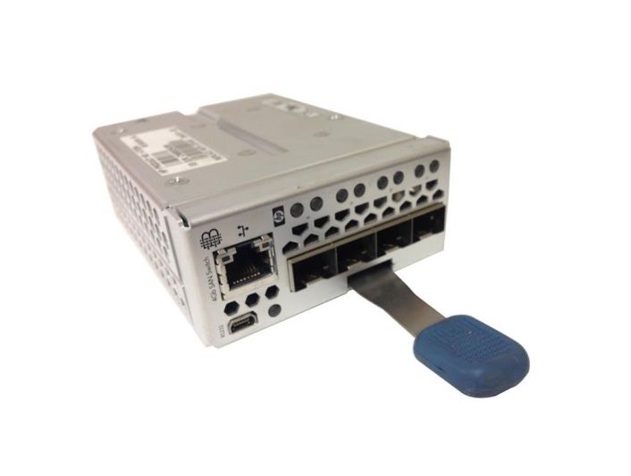 384970-001 HP Brocade 4GB 4-Port Fibre Channel SAN Switch with Power Pack for Blade P-Class Servers (Refurbished)
