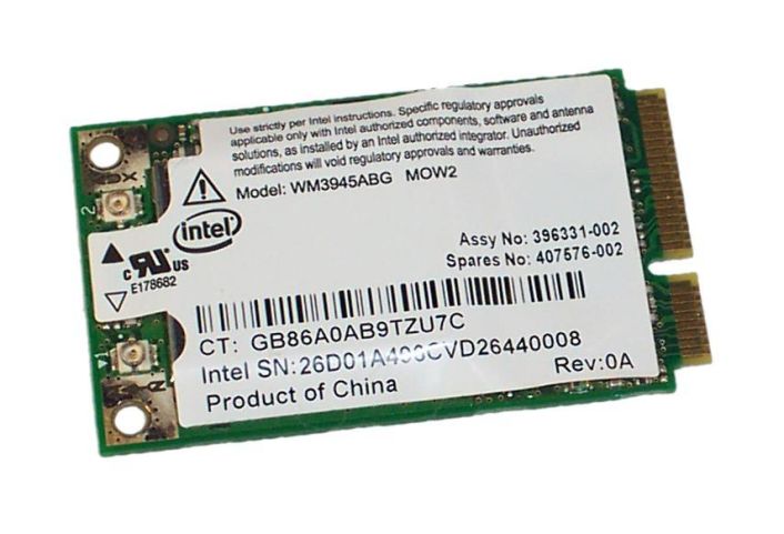407576-002 HP Broadcom 3945ABG Mini PCI-Express 802.11A/B/G Wireless Lan (WLAN) Network Interface Card for HP 6910