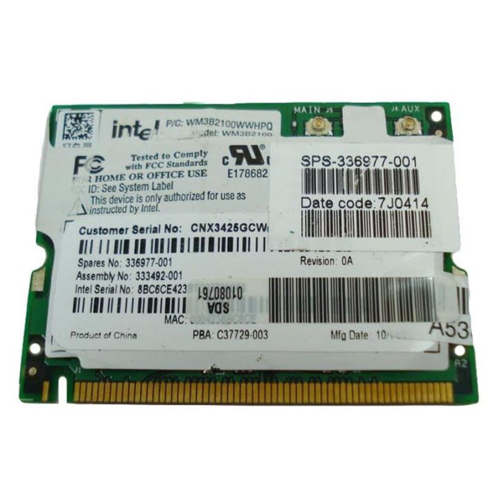 333492R-001 HP Mini PCI IEEE 11MBps 802.11b Wireless LAN (WLAN) Network Interface Card