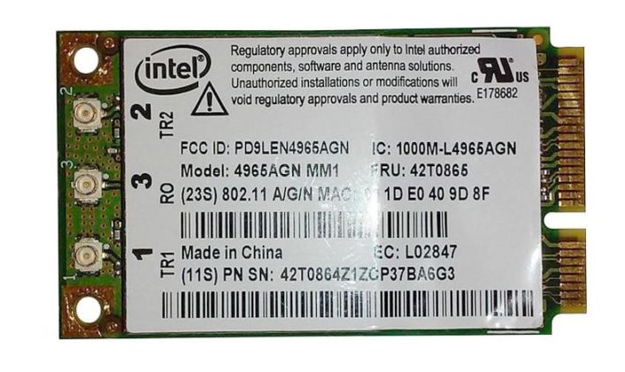 42T0865 IBM Lenovo Wi-Fi Link 4965AGN 802.11n Wireless Card for ThinkPad T61