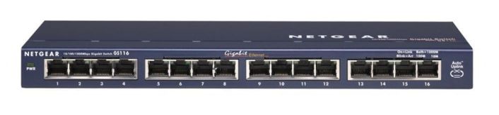 GS116 NetGear ProSafe 16-Ports RJ-45 10/100/1000Mbps Gigabit Ethernet Unmanaged Switch (Refurbished)