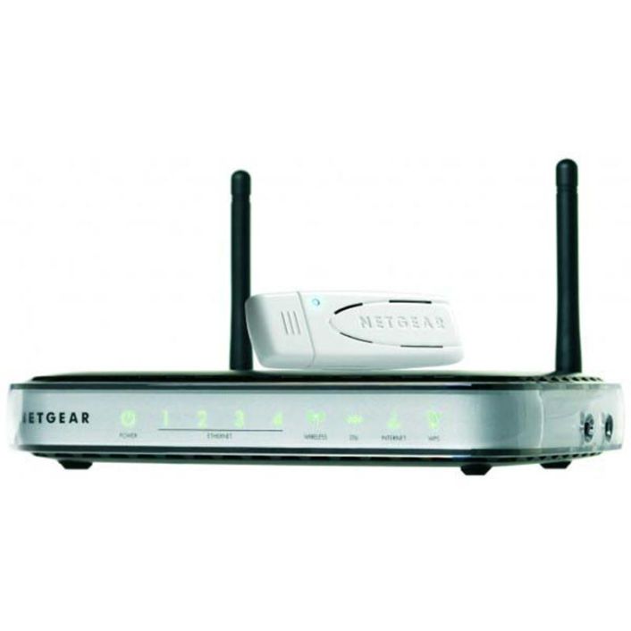 DGNB2100100UKS NetGear Wireless 300 5-Port (4x 100Base-TX LAN and 1x WAN RJ45 Port) Modem Router with USB Adapter (Refurbished)