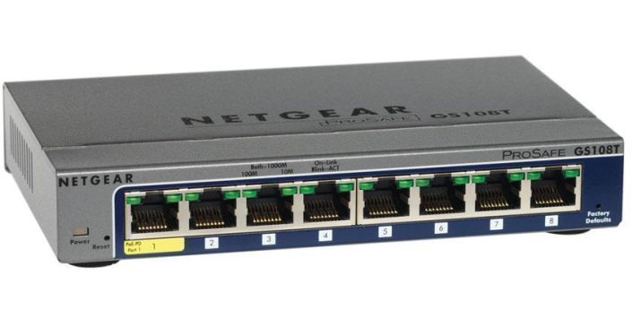 GS108T NetGear ProSafe 8-Ports 10/100/1000Mbps Gigabit Ethernet Switch (Refurbished)