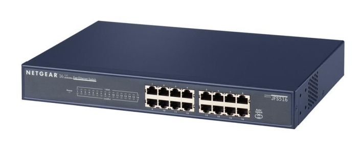 JFS516UK NetGear ProSafe 16-Ports 10/100Mbps RJ45 Fast Ethernet Rackmount Switch (Refurbished)