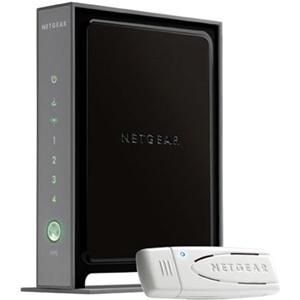 WNB2100-100NAS NetGear 4-Port 10/100Mbps Wireless N300 Router with USB Adapter Kit (Refurbished)