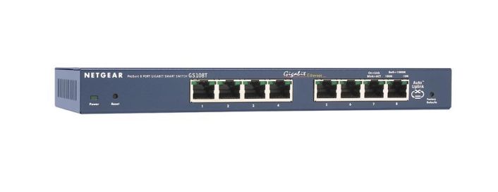 GS108T100NAS NetGear ProSafe 8-Ports 10/100/1000Mbps Gigabit Smart Desktop Switch (Refurbished)