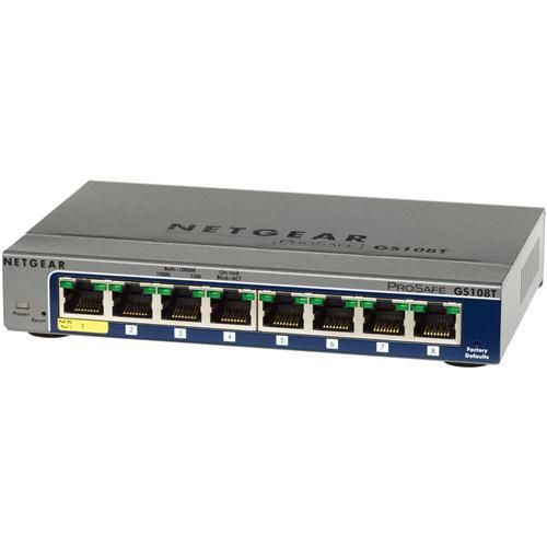 GS108T100EUS NetGear ProSafe 8-Ports 10/100/1000Mbps Gigabit Ethernet Smart Desktop Switch (Refurbished)