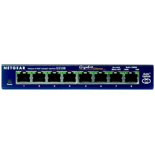 GS108UK NetGear ProSafe 8-Ports 10/100/1000Mbps RJ45 Gigabit Ethernet Desktop Switch (Refurbished)