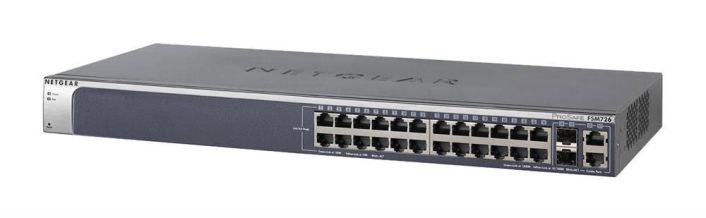 FSM726E NetGear ProSafe 24-Ports 10/100Mbps Layer 2 Managed Switch With 2 Gigabit Ports (Refurbished)