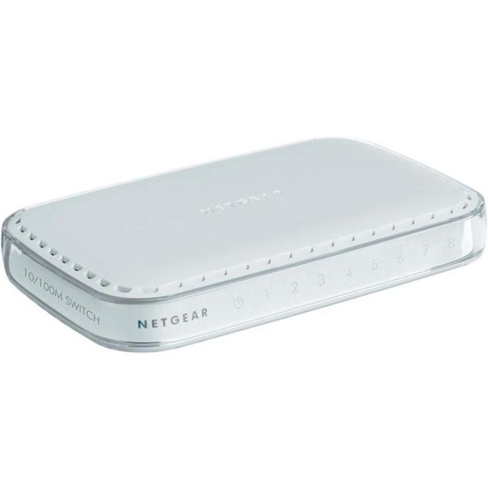 FS608UK NetGear 8-Ports RJ-45 10/100Mbps 10/100Base-TX Fast Ethernet Desktop Switch (Refurbished)